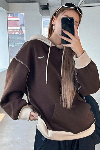 Machetta Φούτερ Unisex Oversize Dream Printed - Δίχρωμη, με κουκούλα