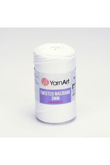 Yarnart Twisted Macrame 3 Mm - Μακραμέ Χέρι Πλεκτό Νήμα Λευκό-751