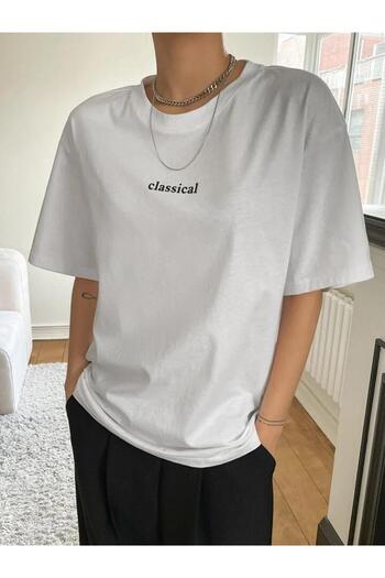 AFROGİYİM Classic Patterned Women's Oversize T-shirt