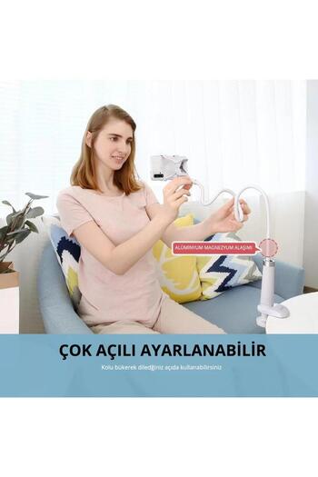 Ugreen Flexible Esnek Yatak Masa Telefon Tutucu Beyaz 90cm