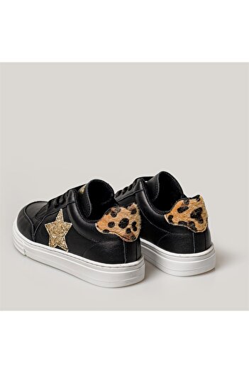 Merli&Rose Star Bebek Sneaker | Siyah-leopar-gold
