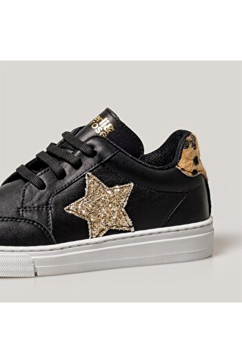 Merli&Rose Star Bebek Sneaker | Siyah-leopar-gold