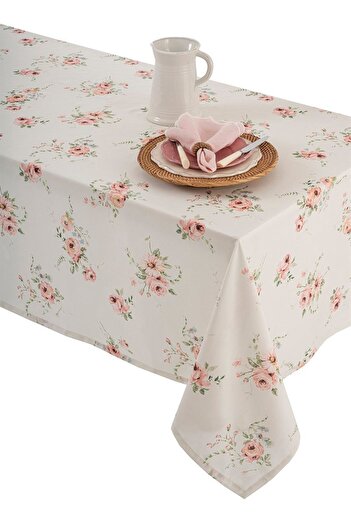 Vanelli Home Soft Çiçek Baskılı Dikdörtgen Masa Örtüsü