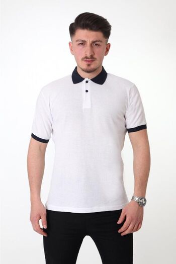 Hakem triko Μπλουζάκι Polo Neck Λευκό καρό Pique