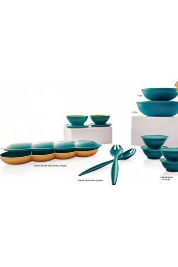 Tupperware Berrak Green-gold Storage Container Set of 10 Esc