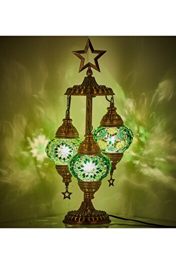 Demmex 3-Piece Turkish Moroccan Mosaic Desktop Decor - G-Price Compatible with Authentic Grand Bazaar Gulf Countries
