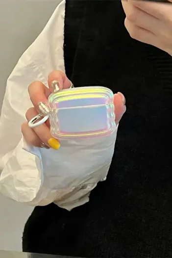 KVK PRİVACY Airpods 3rd Generation Compatible Hologram Curved Earphone Case with Clip-on