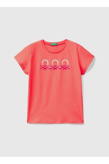Benetton Printed Coral Women's T-Shirt 3I1XC10AJ