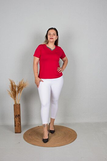 Truva XXL Colorful Glitter Bady T-Shirt - Large Size B111