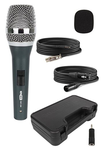 Hepa-Merz Hepa Merz RST-350 Profesyonel Dinamik Cardioid Kablolu EL Mikrofonu Kaliteli (Çanta ve Full Set)