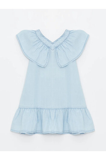 LC Waikiki V-Neck Sleeveless Jean Baby Dress - LCW baby, WAIKINAI