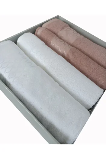 Özdilek Elissa Best Bath Set - White Beige Towel Set