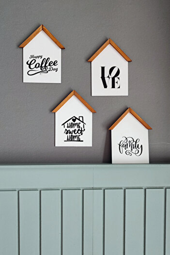 Wooden Factory Magnificent Decorative House Shaped Painting Set That You Can Use in Every Corner of Your Home