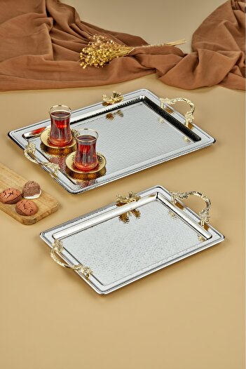 Cooker طقم صينية معدنية مستطيلة من الفولاذ المقاوم للصدأ مكونة من قطعتين