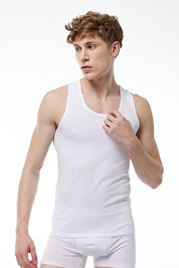Malabadi White Modal Rib Tank Top - Men's 904