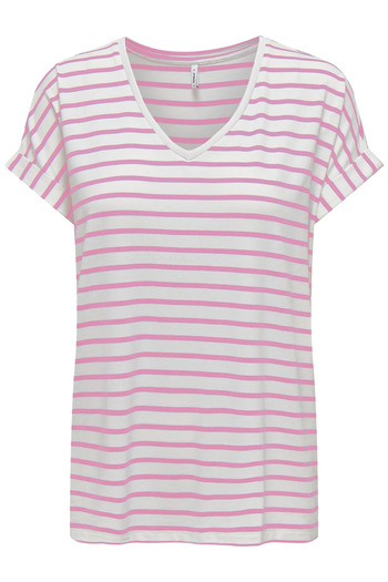 ONLY V-Neck Striped Women's T-shirt -15319825
