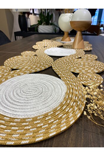 MaVaux Ahenk Jute Straw Look Runner - 40x110, fata de masa cu design special, iuta Ranir