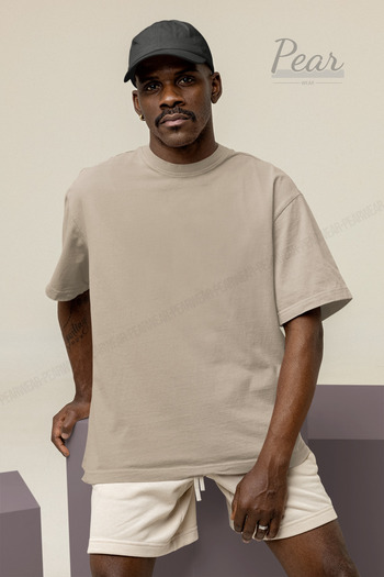 Pear Wear Men's Oversize Cotton T-shirt - Crew Neck T-shirt