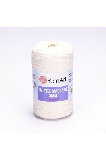 Yarnart Twisted Macrame 3 Mm - Μακραμέ Χέρι Πλεκτό Νήμα Κρέμα-752