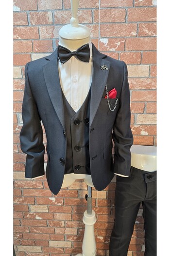 HAYTA Smoked Shirt and Vest Suit Set for 9-14 Years Old Children
