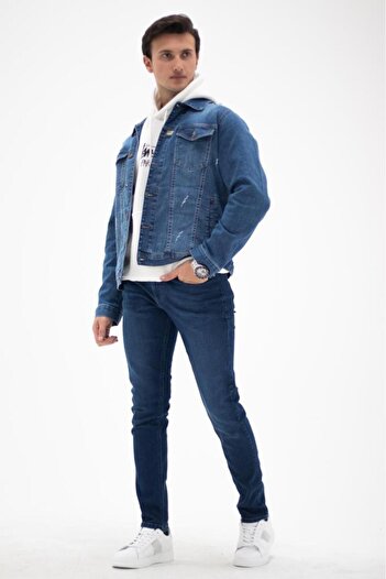 HLT JEANS Ανδρικό Blue Slim Fit Slim Fit Flexible Lycra Jeans Jeans Jeans HLTHE001987