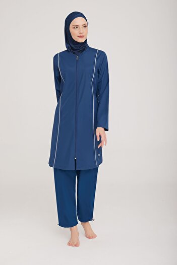 Remsa Mayo Parachute Fully Covered Hijab Swimsuit Beny 9075 Dark Navy Blue Remsa Swimsuit