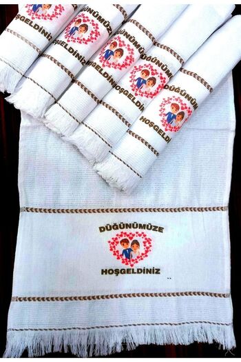 yörük tuhafiye Wedding Towel, Car Towel, Convoy Towel, 12 Pieces School Towel, new Heart 2