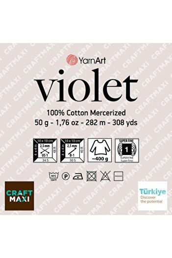 Yarnart Βιολετί Mercerized Lace Thread Blue 5351