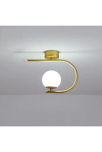Lambadar Alin Model Modern Metal Single Plafonier Gold Black Chandelier