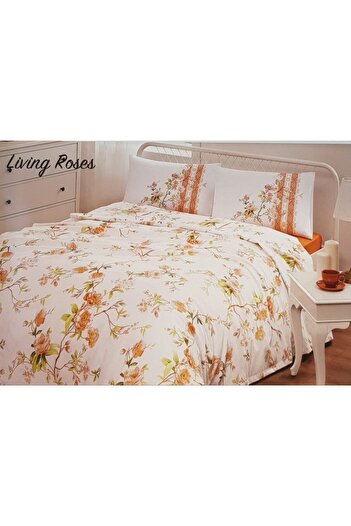 Özdilek Living Roses Single Pique Set Orange