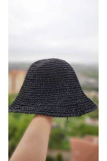 FRESCO SCARFS Wicker Colored Knitted Bucket Women's Hat
