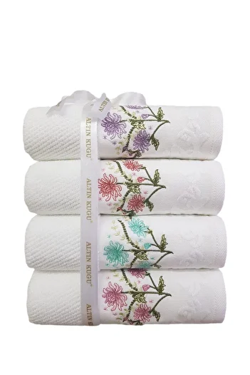 Özdilek Pansy Dowry Embroidered Towel Set of 4