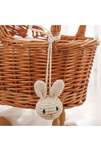 afralya home 1 adet Amigurumi askılı oyuncak, örgü figürlü emzik askısı hayvan figürlü çok amaçlı organik oyuncak