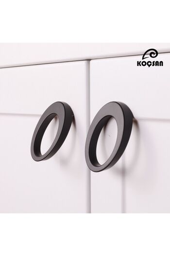 KOÇSAN Side Ring Black 32 mm Handle Luxury Country Kitchen Furniture Cabinet Drawer Handle