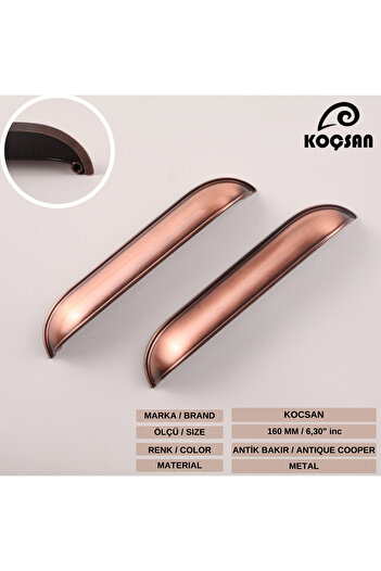 KOÇSAN Mâner Midye Antic Cupru 160 Mm Mobilier Bucătărie Country De Lux Mâner Sertar Dulap