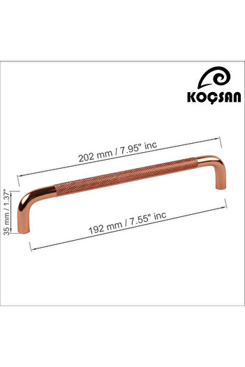 KOÇSAN İdil Rose Mâner 192 Mm Mobilier Bucătărie Country De Lux Mâner Sertar Dulap