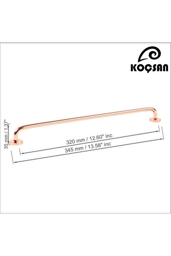 KOÇSAN Mâner Efsun Rose 320 Mm Mâner de lux pentru mobilier de bucătărie de țară Mâner sertar dulap