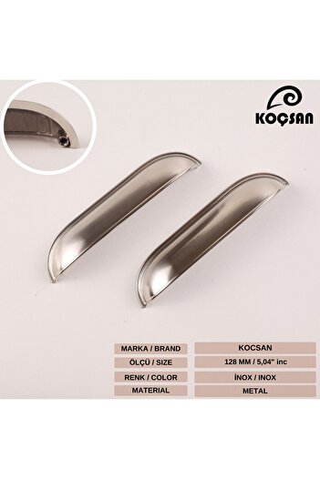 KOÇSAN Mâner Midye Inox 128 Mm Mobilier Bucătărie Country de Lux Mâner Sertar Dulap