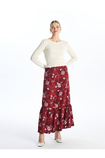 LC Waikiki Patterned Comfortable Patterned Women's Skirt with Elastic Waist