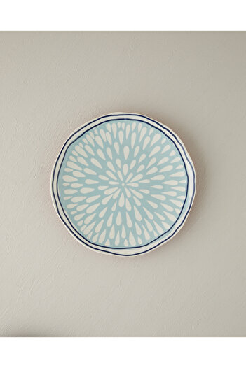 English Home Coachella Splash Blue Stoneware Plate