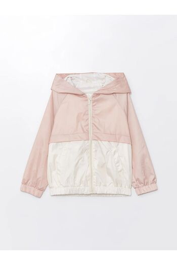 LC Waikiki LCW Hooded Color Block Girl's Raincoat