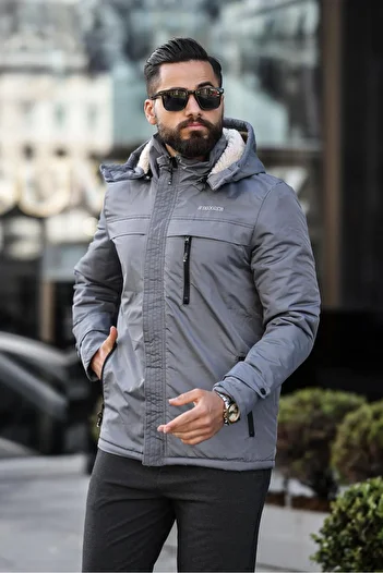 DOXGER Men's Personality Coat - Fur Inside, Mobile Hood