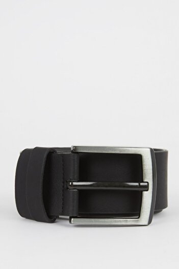 DeFacto Men's Faux Leather Rectangular Belt - X3808azns