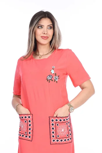 mervemoda Women's Summer Dress - Short Sleeve, Woven