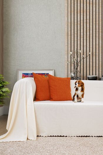 Latuda Concept 175x300 Microfiber Sofa Cover - Double Sided Non-Slip, Ecru