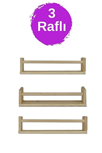 Loolpi Home - Ters Düz Kullanılabilen Montessori Duvar Raf Doğal Ahşap Çok Amaçlı Dekoratif Kitaplık