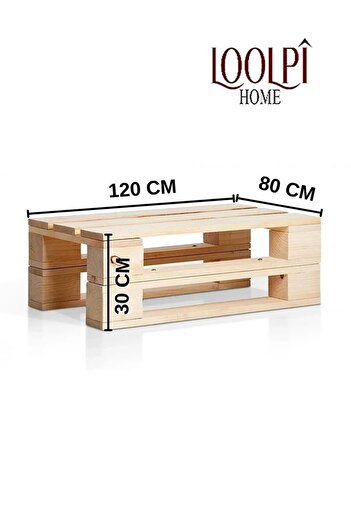 Loolpi Home Doğal Ahşap Palet Koltuk Ve Minder Set