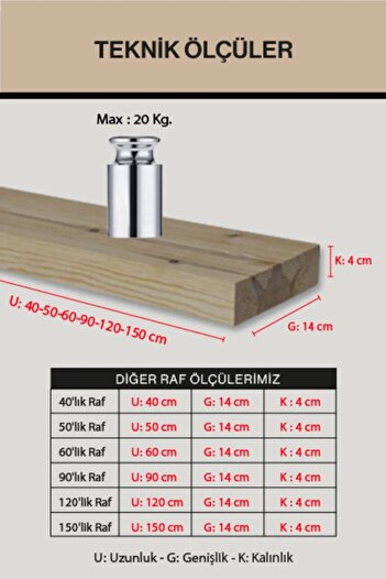 Loolpi Home - Kalın Duvar Rafı Doğal Ahşap Dekoratif Çok Amaçlı 90 Cm Uçan Raf