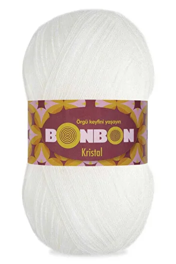 NAKO White Bonbon Crystal - Fiber Rope 98200, 100 Gr.1 Piece