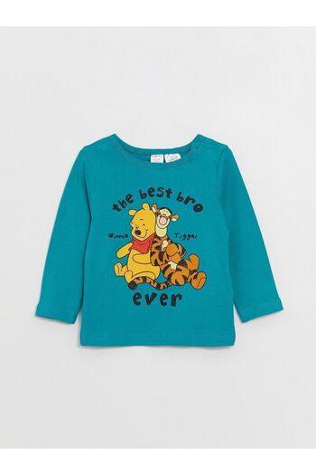 LC Waikiki Langarm-Pyjama-Set für Jungen mit Rundhalsausschnitt und Winnie Puuh-Aufdruck
